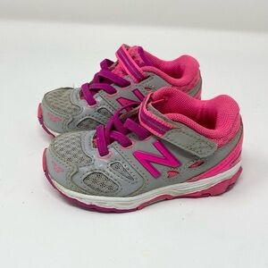 New Balance Flex Shoes Kids Toddler Size 4 Pink Gray